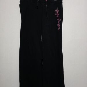 Harley-Davidson Black Pants with Pink Script